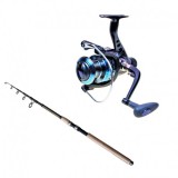 Set lansetă telescopică 2.1 m 100% carbon Cool Angel Lord și mulinetă G3 RM30 Wind Blade , putere aruncare 10-110 g