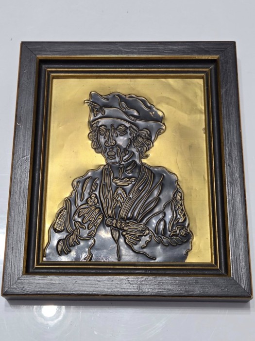 Tablou vintage cu foita din metal