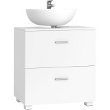 VASAGLE Dulap de baie sub lavoar cu 2 sertare glisante si 6 compartimente pentru organizare,compatibil cu lavoare fara piedestal,(nu include lavoar)