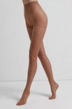 Ciorap cu model plasă cu puncte, Conte Fantasy Pois - Bronz, 2-S Standard, Conte Elegant