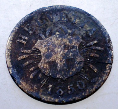 2.186 ELVETIA 5 RAPPEN 1850 BB foto