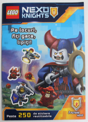 LEGO NEXO KNIGHTS , PE LOCURI , FITI GATA , LIPITI ! PESTE 250 DE STICKERE REUTILIZABILE , 2016 foto