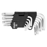 Set chei Torx scurte Topex T10-T50, 9 piese, otel crom-vanadiu