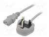 Cablu 3x1mm2 BS 1363 (G) IEC C13 mamă 3m gri 3A LIAN DUNG