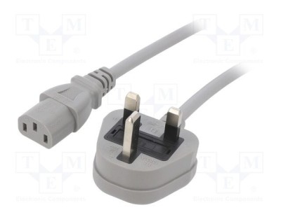 Cablu 3x1mm2 BS 1363 (G) IEC C13 mamă 3m gri 3A LIAN DUNG foto