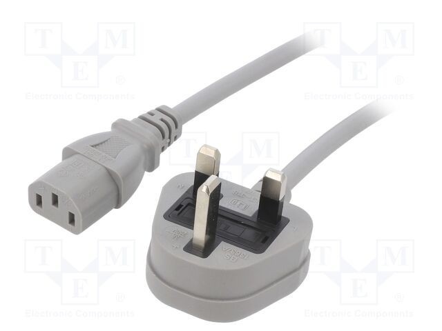 Cablu 3x1mm2 BS 1363 (G) IEC C13 mamă 3m gri 3A LIAN DUNG