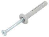 Plastic Anchor with Flange and Screw 6x40 Zinc-Plated Steel