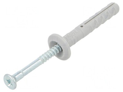 Plastic Anchor with Flange and Screw 6x40 Zinc-Plated Steel foto