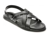 Sandale OTTER negre, AL2402, din piele naturala