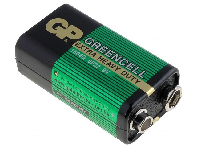 Baterie 9V Zinc-Carbon Nere&icirc;ncărcabilă GREENCELL