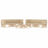VidaXL Set mobilier paleți cu perne, 6 piese, lemn de pin tratat