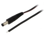 Cablu Alimentare DC 5,5/2,1 Negru 0,5m