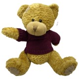 Jucarie de plus ursulet peticel maro cu tricou rosu