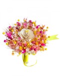 Buchet de Flori Mic Personalizabil cu Plante Uscate (Galben Portocaliu Roz), Eventissimi&reg;