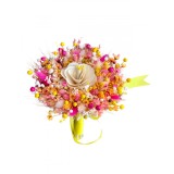 Buchet de Flori Mic Personalizabil cu Plante Uscate (Galben Portocaliu Roz)