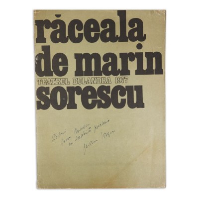 &amp;bdquo;Răceala&amp;rdquo; de Marin Sorescu, revistă cu dedicația dramaturgului pentru Dinu Cernescu, 1977 foto