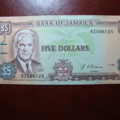JAMAICA 5 DOLLARS 1991 XF