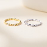 Cumpara ieftin Inel din Argint 925 Placat cu Aur Galben, Model Impletit cu Zirconiu , , zGolden Twist,