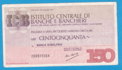 (2) CEC BANCAR ITALIAN - INSTITUTO CENTRALE DI BANCHE E BANCHIERI- 150 LIRE 1977 foto