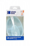 Set Castron cu 2 compartimente si lingurita KikkaBoo Tasty Blue