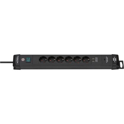 Prelungitor Brennenstuhl Premium-Line, 2xUSB 3100 mA, Power Delivery 1xUSB-C 18W, 6 prize, buton On/Off, cablu H05VV-F 3G1.5 , 3m foto