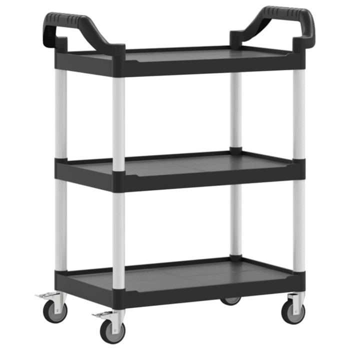 Carucior cu 3 niveluri, negru, 81x41x92 cm, aluminiu