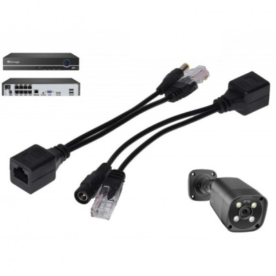 Cablu Pasiv cu Injector POE, UTP + Alimentare Negru 11G014 XXM foto