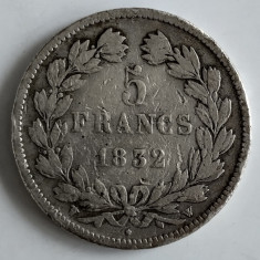 Moneda Franta - 5 Francs 1832 - W - Lille - Argint