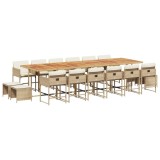Cumpara ieftin Set mobilier de gradina cu perne, 17 piese, bej, poliratan
