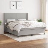 VidaXL Pat continental, gri deschis, 180x200 cm, material textil 3131289