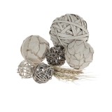Decoratiune Sfere si spic de grau, set 7 bucati, ATU-081391, Oem