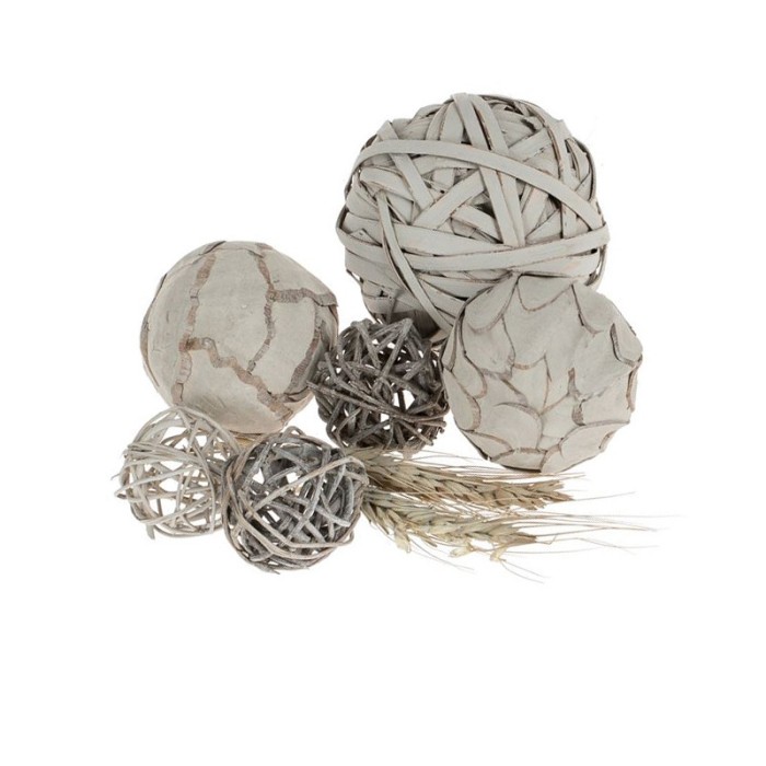 Decoratiune Sfere si spic de grau, set 7 bucati, ATU-081391