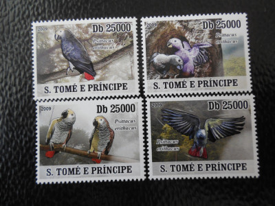 Sao Tome-Fauna wwf,pasari-serie completa,nestampilate MNH foto