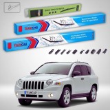 Cumpara ieftin Ștergătoare Jeep Compass MK 2006-prezent | Set Față și Spate Flat Premium &ndash; TeamCar&reg;