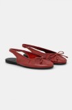 Answear Lab balerini de piele culoarea rosu, cu toc deschis