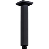 Braț de duș Drenky negru 20 cm, braț de perie din oțel inoxidabil A2 V2A pătrat pentru cap de duș cu ploaie