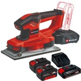 Einhell TE-OS 18/230 Li PXC + Starter Kit + Twinpack - Slefuitor cu vibratii 230x115 mm + Set 1 acumulator si incarcator Li-Ion 18 V 2.5 Ah + Set 2 ac