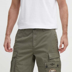 Aeronautica Militare pantaloni scurti barbati, culoarea verde, BE202CT3254