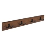 Cuier de perete din lemn maro cu 4 c&acirc;rlige, 50x3.6x7 cm, CMCLASS