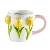 Cumpara ieftin Cana ceramica Lalele galbene &Oslash; 9 cm x 9,5 H, 350 ml