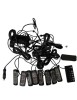 Kit 8 stroboscoape portocalii 12/24V cu telecomanda pe fir, Xenon Bright