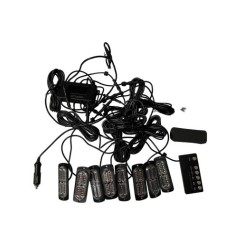 Kit 8 stroboscoape portocalii 12/24V cu telecomanda pe fir