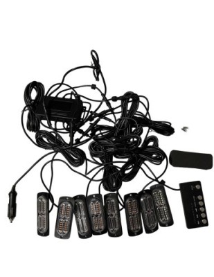 Kit 8 stroboscoape portocalii 12/24V cu telecomanda pe fir foto