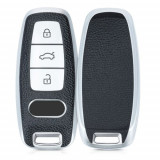 Husa Cheie Auto pentru Audi, 3 Butoane, Silicon, Silver, 54024.01, Kwmobile