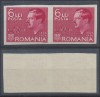 ROMANIA 1936 Luna Bucurestilor timbru NEdantelat in pereche MNH tiraj 200, Regi, Nestampilat