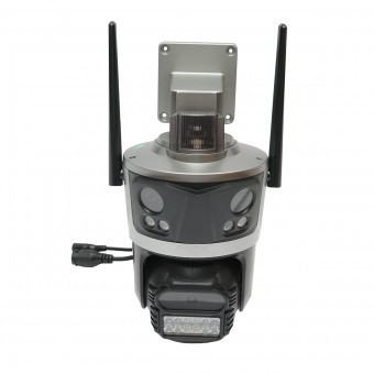 Camera de supraveghere 3 lentile, 3 obiective 8 MP, 2 CPU dual control, P2P WIFI 2.4G, PTZ cu senzor de miscare, alarma, night vision, AI detectie uma