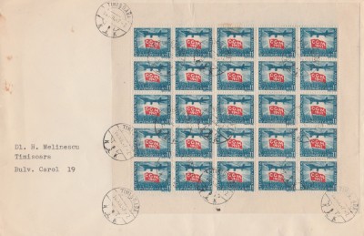 1947 Romania - Plic filatelic cu minicoala CGM de Posta Aeriana foto