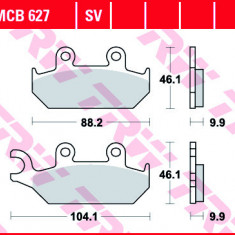 Set placute frana fata TRW MCB627 - Yamaha XT 600 EH (90-03) - XT 600 EN (90-95) XT 600 KH (91-95) - XT 660 Tenere (91-98)