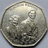 50 pence 2017 Isle of Man, Platinum Wedding - Her Royal Highness, km#1591