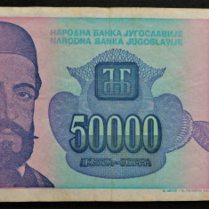 Bancnota 50000 DINARI / DINARA - YUGOSLAVIA, anul 1993 * cod 314
